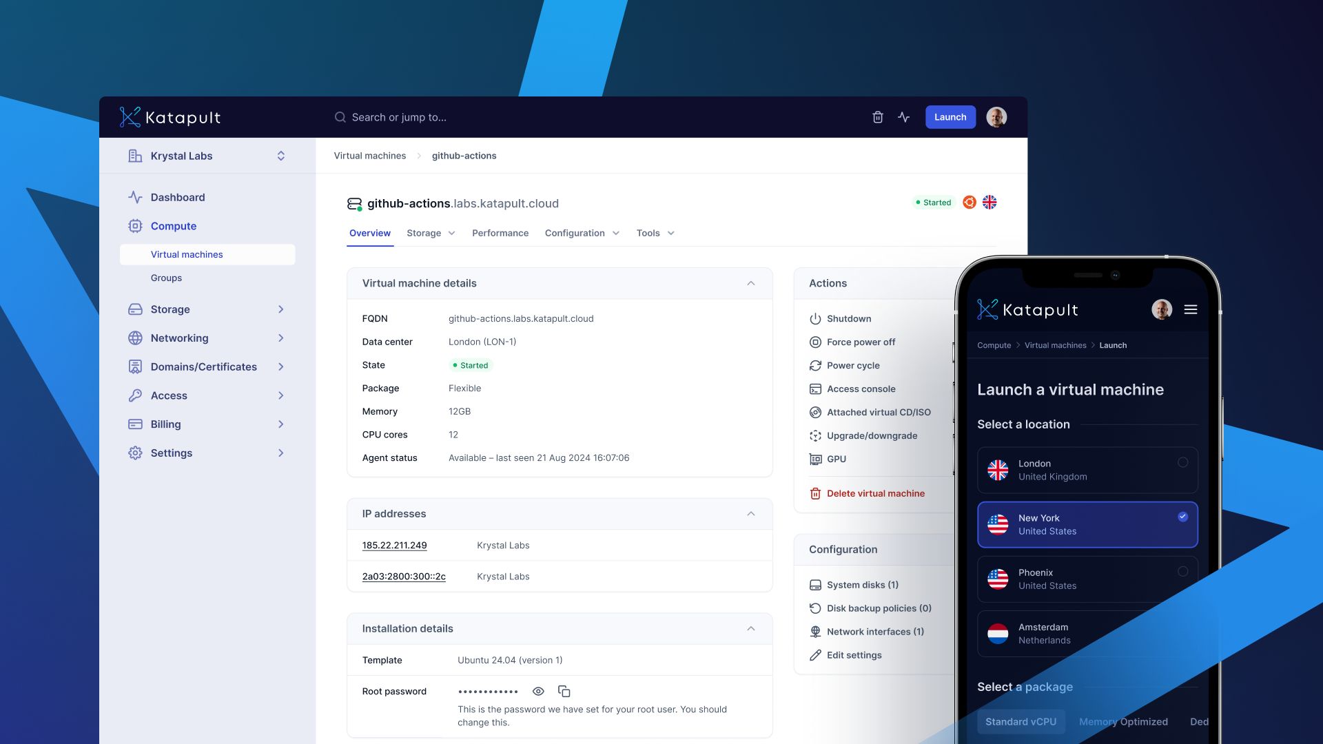 Preview of the user interface for Katapult across mobile and desktop